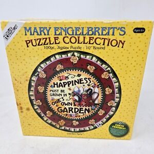 Mary Engelbreit Garden Party 100pc Round Jigsaw Puzzle Childrens Classics 9401-6